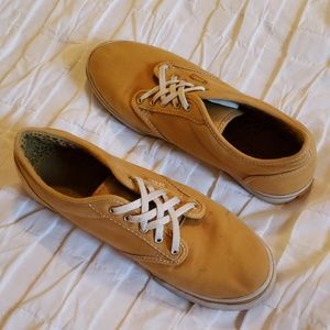 Mustard Yellow Van's with cheetah print interior